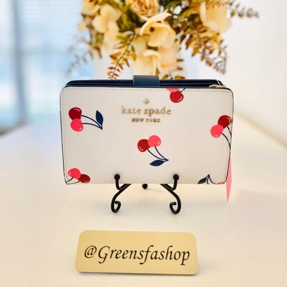 kate spade Handbags - Kate spade staci medium cherry compact bifold wallet new